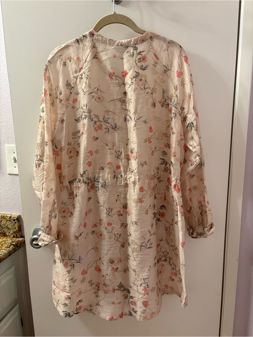 J. JILL Women's Sheer Floral Linen Blend Button Tunic Shirt Sz M/PTP 23/L 36 - Picture 15 of 15